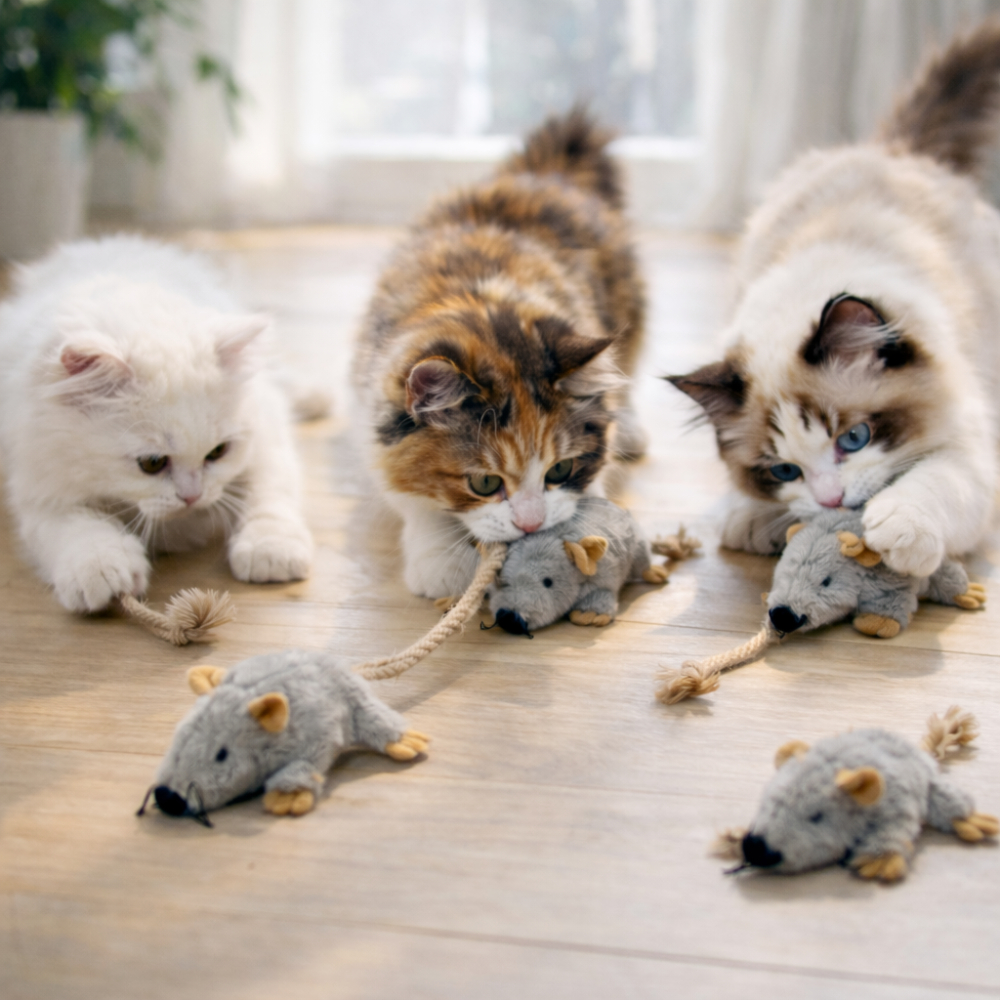 MAAH 고양이 리얼쥐 애착 인형 장난감 CB-53, 4개, 혼합색상 12,000원