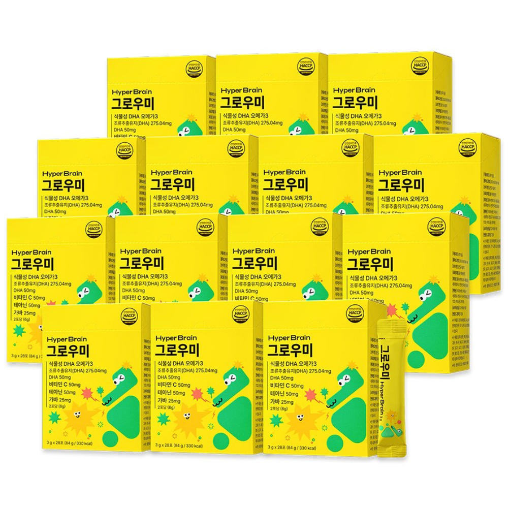 [공식몰] 하이퍼브레인 그로우미 키즈 오메가3 테아닌 가바 비타민, 14박스, 14박스, 84g 214,100원