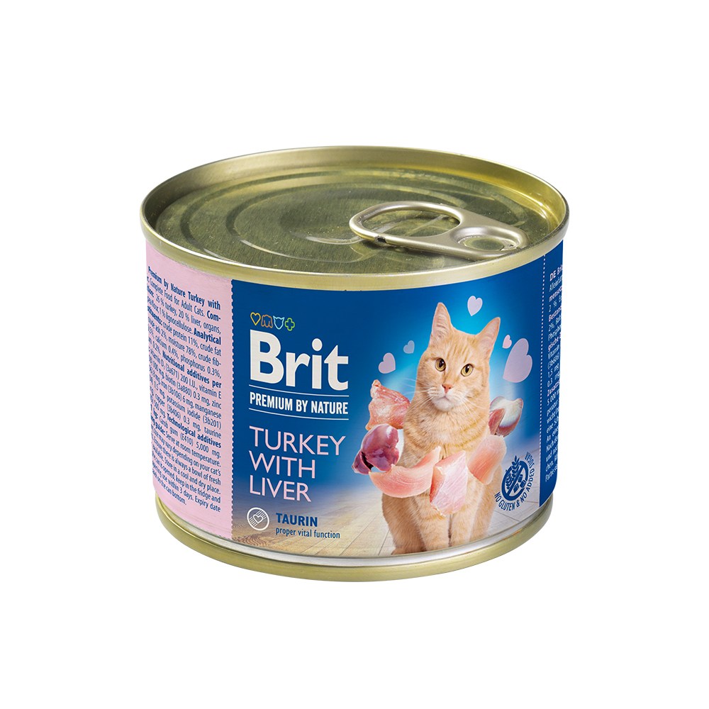 브릿 프리미엄 네이쳐 캣 고양이 기호성 좋은 습식 주식캔, 1개, 200g, 칠면조 4,300원