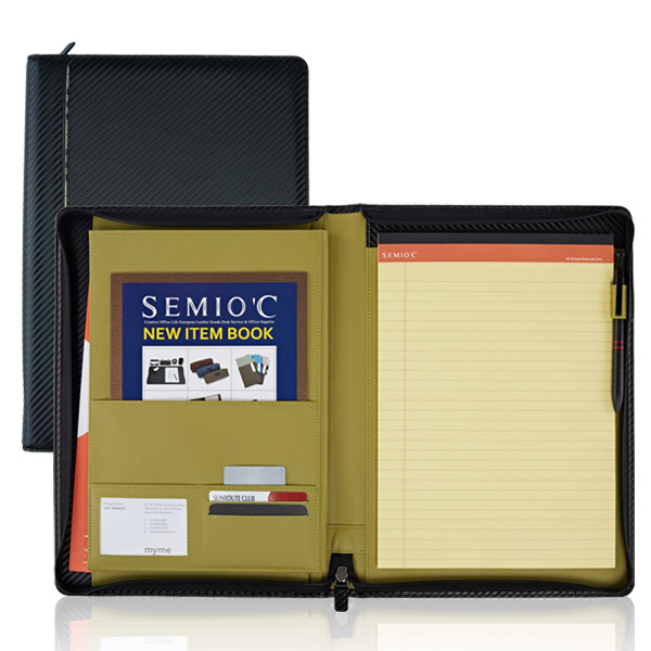 세미오콜렉션 CA1088 A4 지퍼서류홀더, 검정/연두투톤, 1권 19,900원