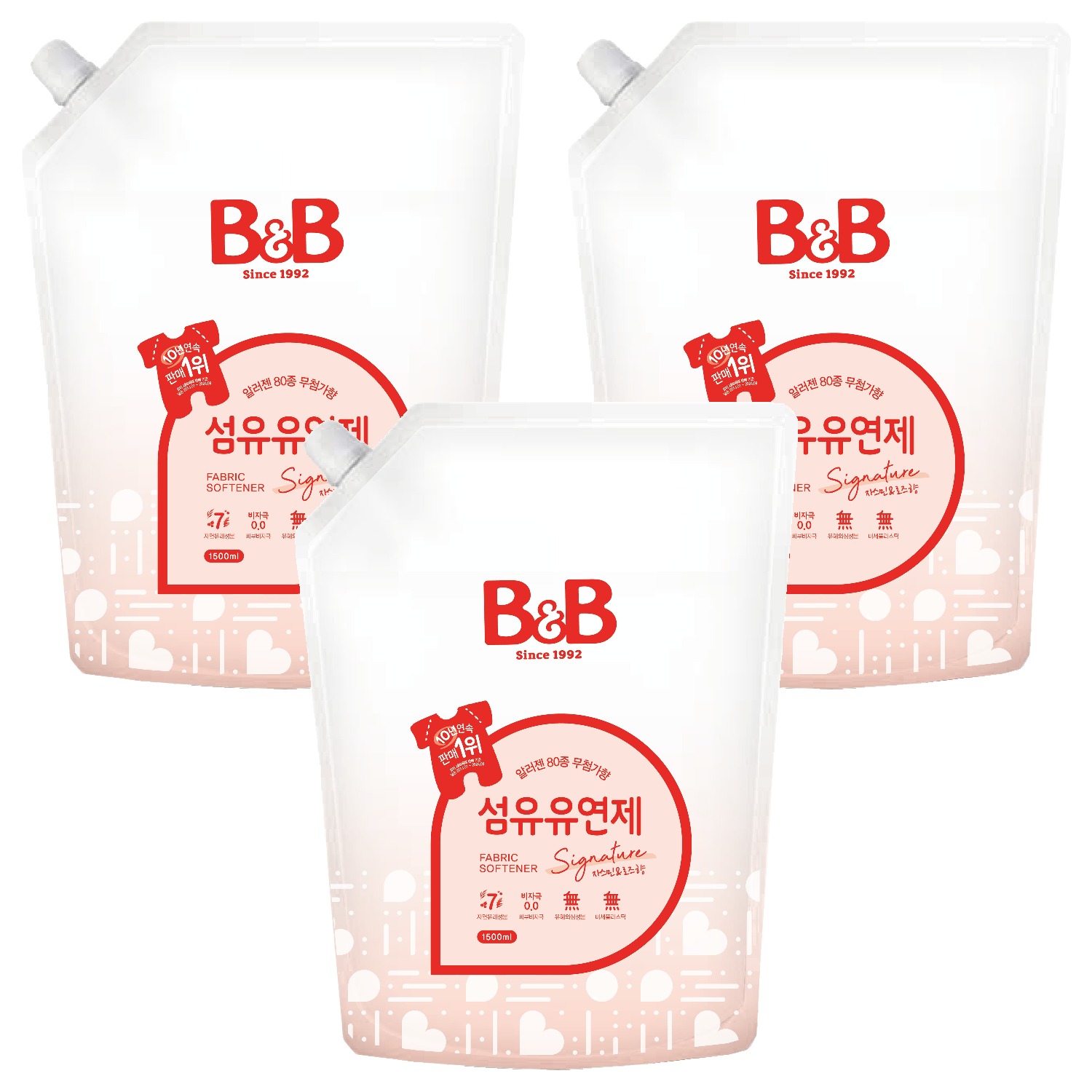 비앤비 비자극 유아 섬유유연제 시그니처 알러젠프리 자스민앤로즈향 리필형 19,020원