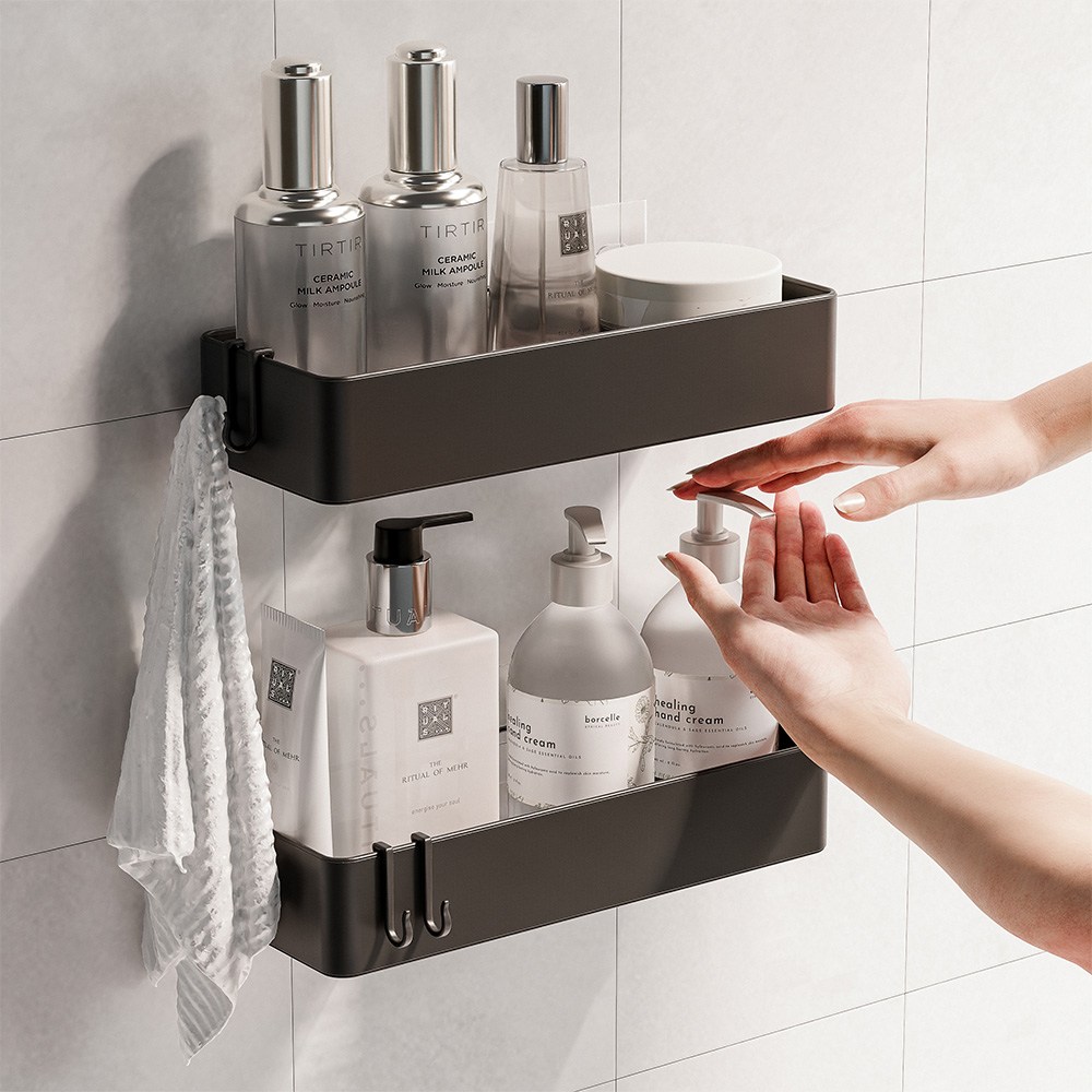 홈비 흔들림없는 강력접착 프리미엄 욕실선반, 1개, 블랙 26,900원
