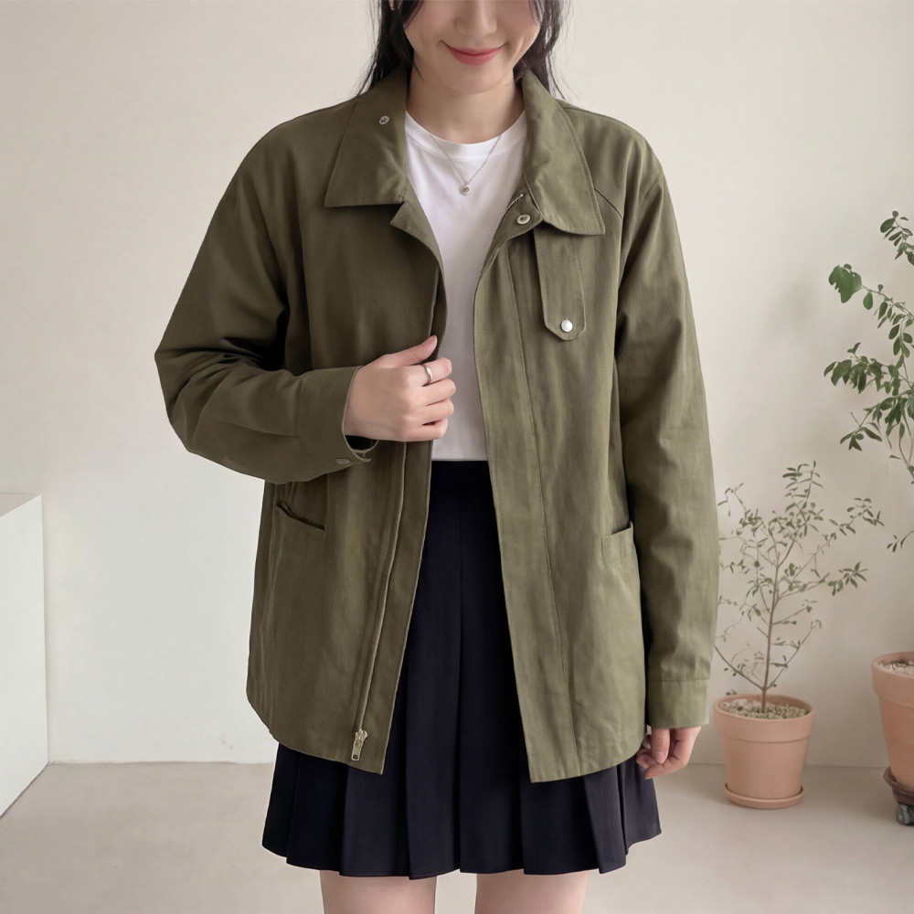 J162-7 마호브 빅사이즈 여성 간절기 데일리 하프 점퍼 봄가을용 19,900원