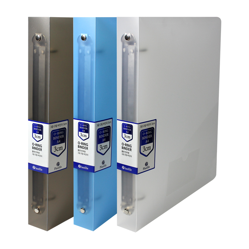 인터탑 반투명 프리미엄 3공 O링 바인더, 1세트, 3공 O링 바인더 3cm 반투명 (3개입) 7,990원