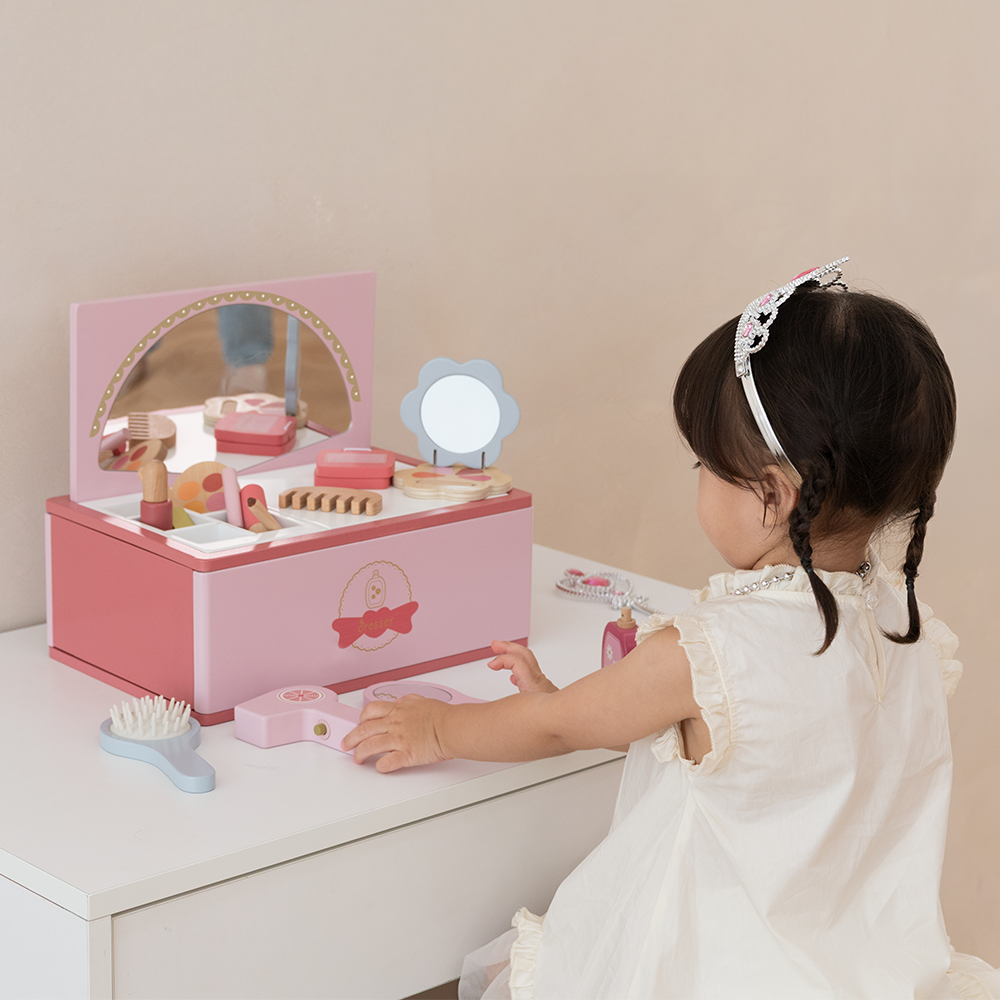 야야 우든플레이 원목 화장대 장난감 유아 화장놀이 역할놀이 세트 48,000원