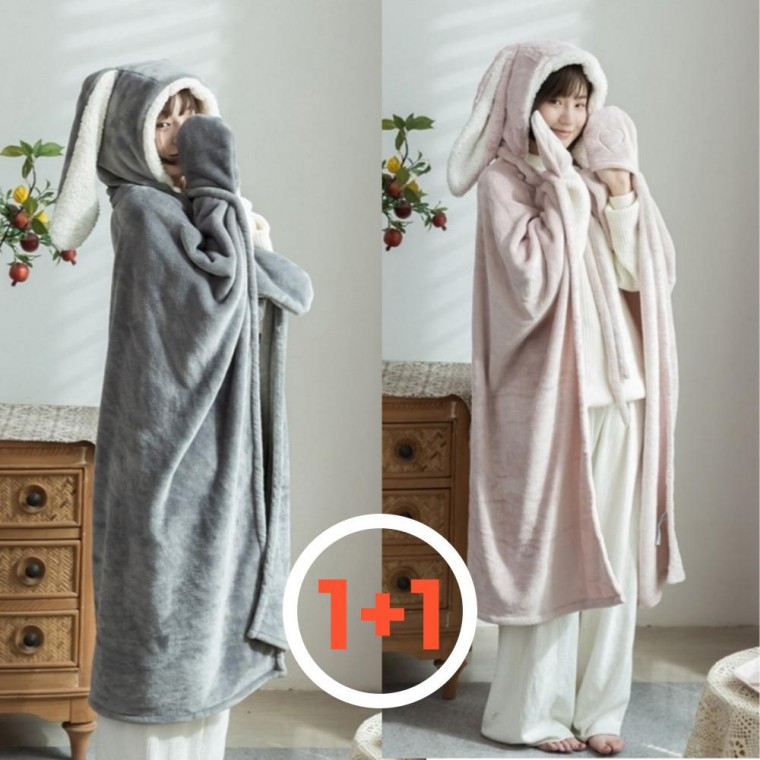 입는담요 극세사 토끼 후드 망토 무릎 담요 블랭킷 2세트 47,700원
