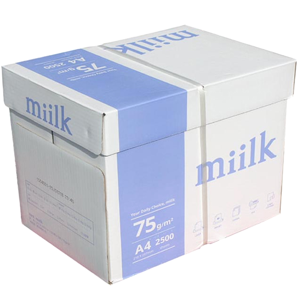 한국제지 밀크 복사용지 75g, A4, 2500매 19,500원