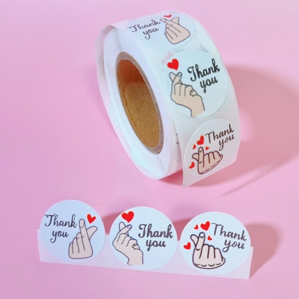 빅쓰리몰 손하트 원형 땡큐 감사 스티커 3종 믹스 25mm 500매, 3개, 손하트 롤스티커 13,500원