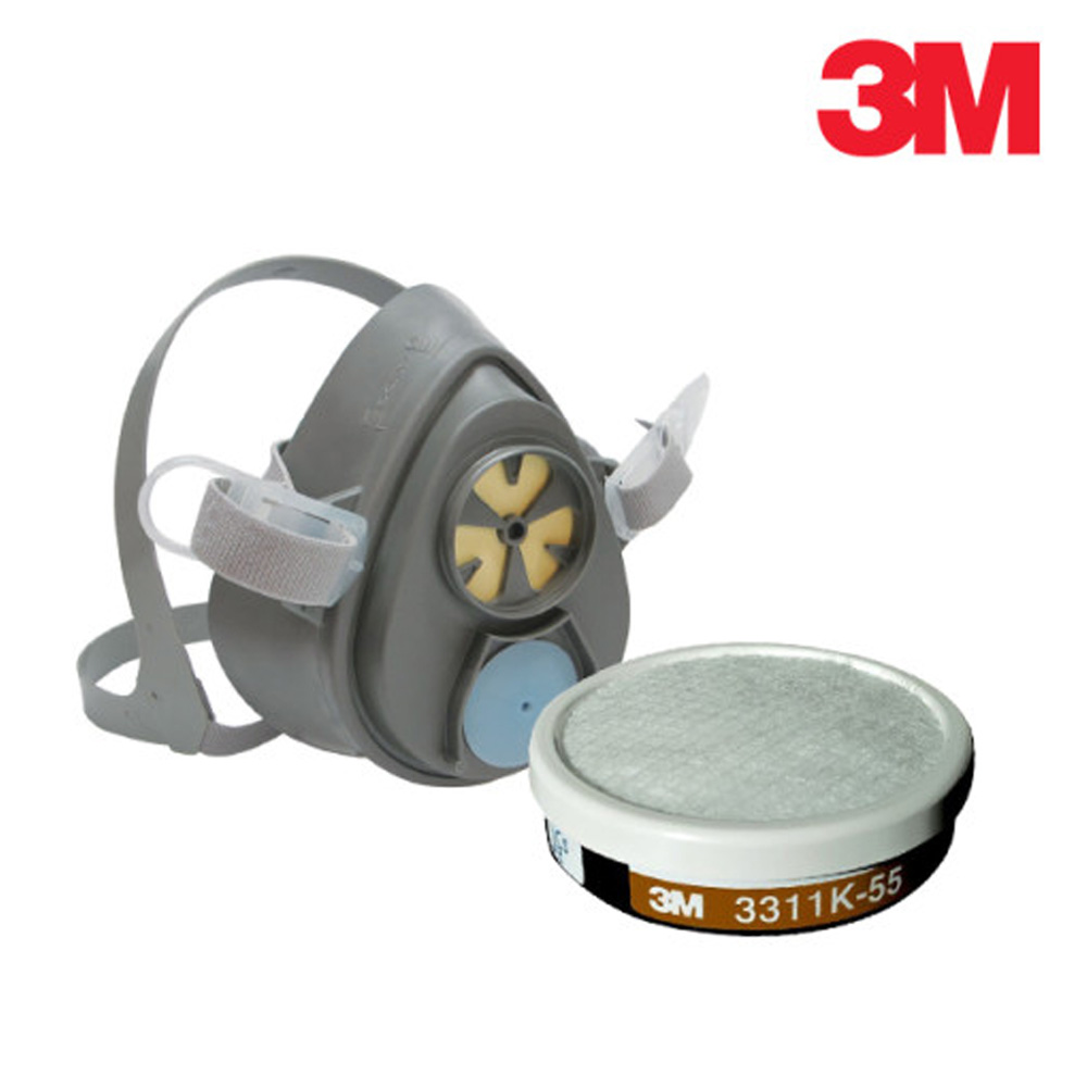 3M 3200-55 방독마스크 및 정화통 세트 유기용제/페인트(방진겸용) 14,860원