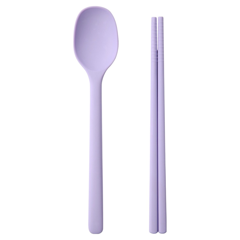 이지실리 유아동 스퀘어 실리콘 디저트 수저세트, 퍼플, 1세트, 숟가락 + 젓가락 5,500원