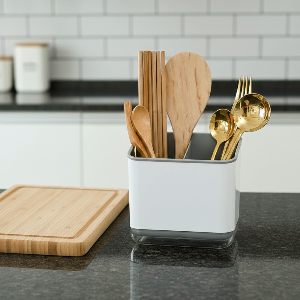 물빠짐 수저통 칸막이 수저꽂이, 1개, 그레이 7,800원