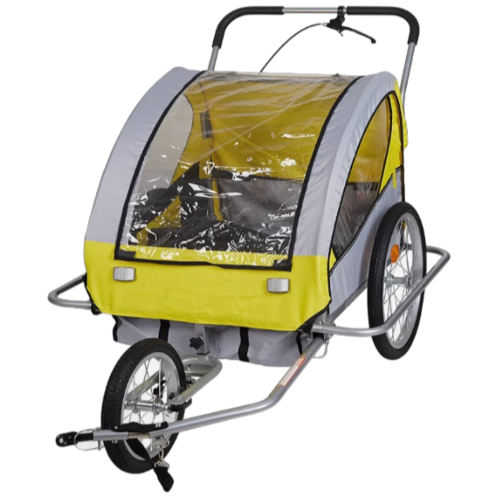 TrTr 3륜 자전거 트레일러 애견 대형견 뒷바구니 짐가방 짐수레 웨건 캐리어 개 개모차, 1개, 옐로그레이_3륜 276,000원