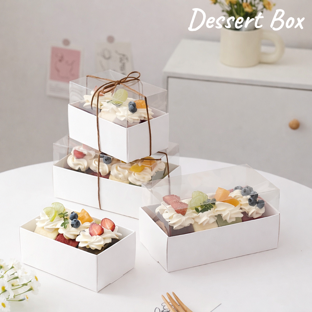 투명 롤케이크 상자 파운드케이크 선물박스 5개 화이트 사각 베이커리 포장케이스 케이크상자, 5세트 10,400원