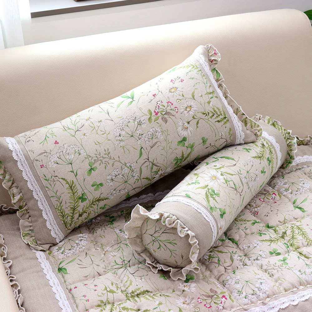 [집에] 순면라미 경추 목베개 사각원형쿠션_2color 32,900원