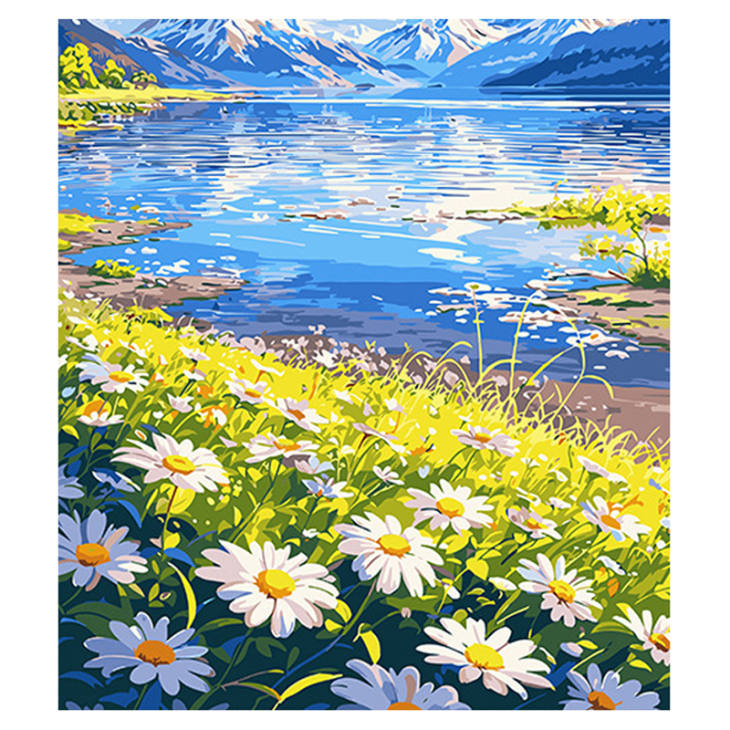리버폭스 감성 꽃 유화 DIY 세트 40 x 50 cm, 데이지, 1세트 9,500원