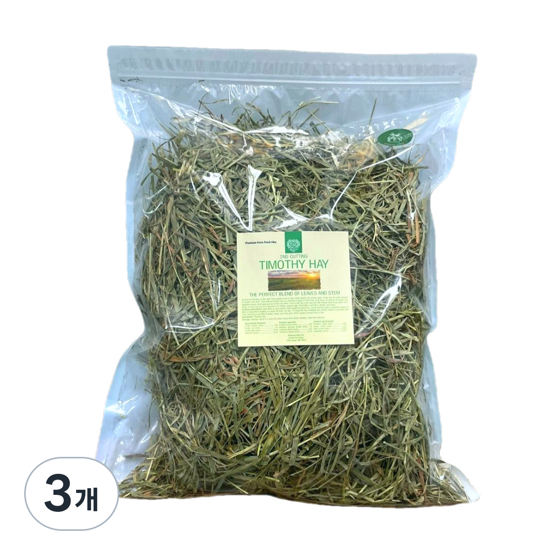 스몰펫셀렉트 - 프리미엄 토끼사료 티모시 건초 2번초 지퍼백, 400g, 3개 36,500원