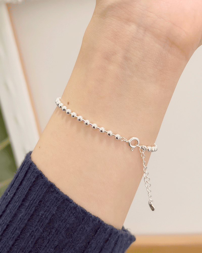 모두디자이너 실버925 페를 심플 3mm 은볼 체인 팔찌 88,000원