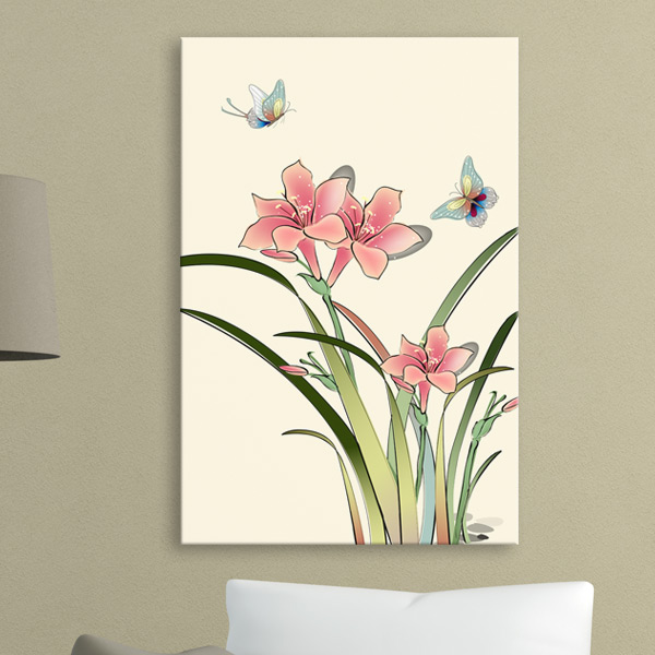 꾸밈 cw827-행운의동양화꽃중형노프레임 액자 42,240원