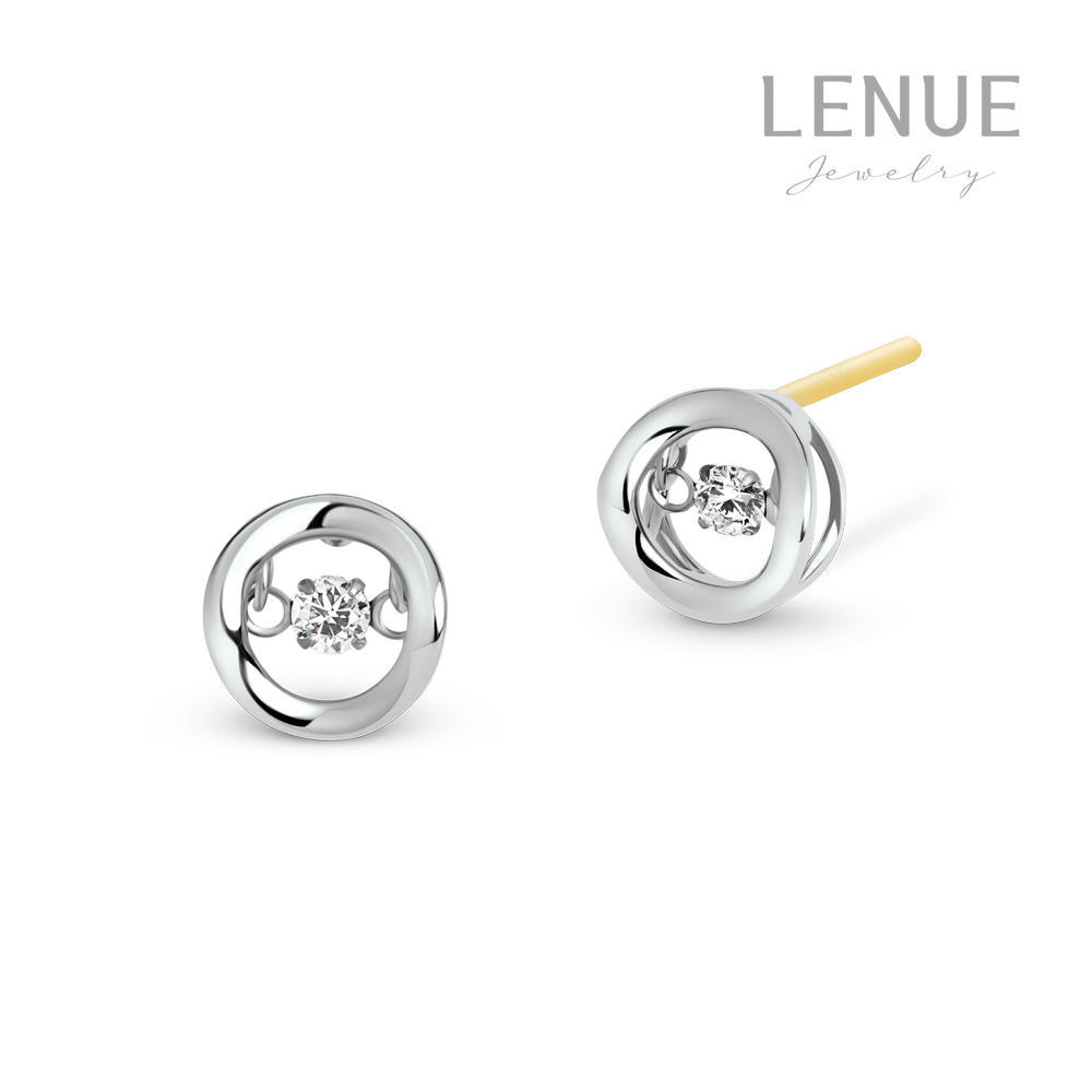 레뉴 지로네 꼬냑 랩 다이아몬드 댄싱스톤 귀걸이 / 14K 골드 큐빅 생일 선물 299,000원