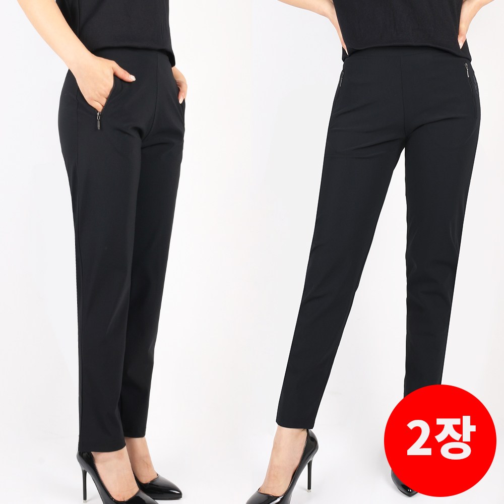 SPM 1+1 여성꿀스판지퍼바지 국내제작 여자 밴딩 스판 골프바지 등산바지 데일리 빅사이즈 34,800원