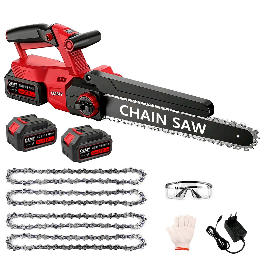 [QZMY] 2025년 최신형 30cm 무선 충전식 핸드 전동 체인톱 브러쉬리스 모터 가정용 전기톱 BLDC 최강 동력 풀구성 모터 4000mah배터리 총2개, 1세트 159,000원
