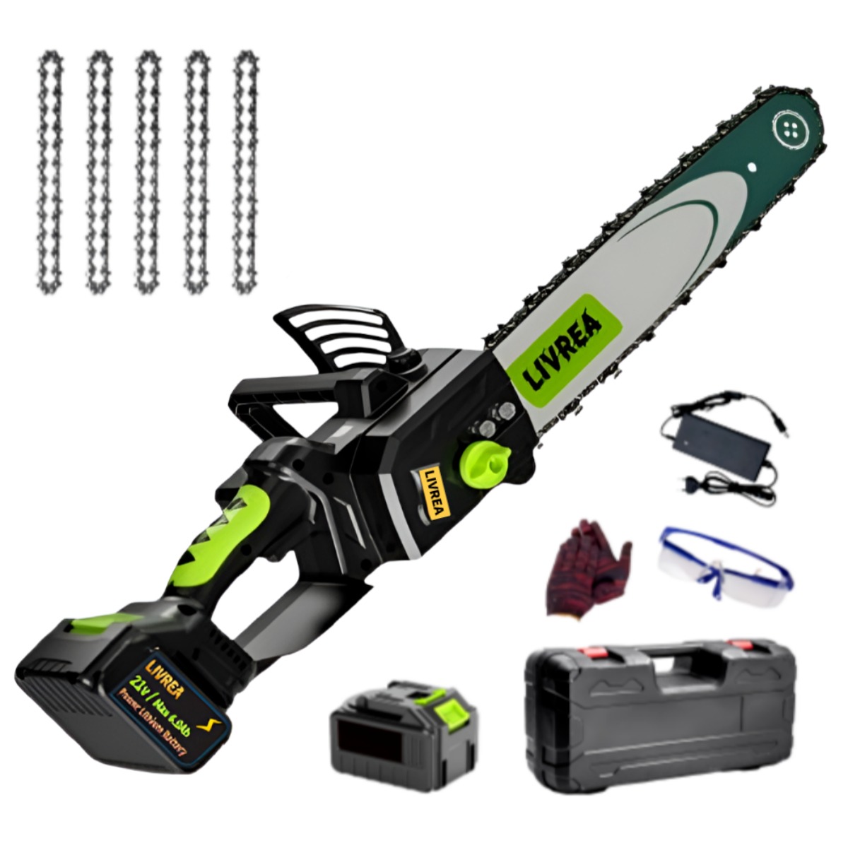 LIVREA 전기톱 고출력 무선 충전식 세트 소형 미니 체인 날 전동 149,000원