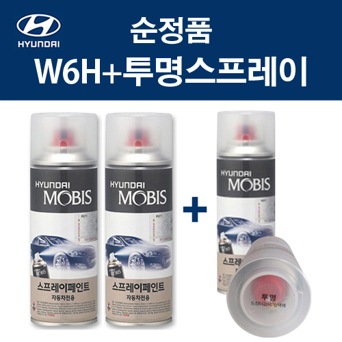 현대 순정품 W6H 세레니티화이트펄 스프레이 425 + 투명마감스프레이 자동차 차량용 카페인트 도색 36,000원