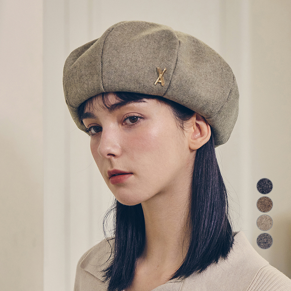 바잘 여성용 VA 스터드 8각 울 베레모 37,580원