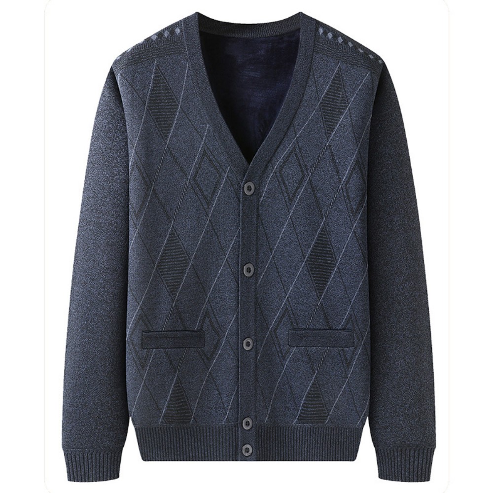 웨일쓰 가을 겨울 중년 남성 기모추가 두꺼운 니트 가디건 남자 캐주얼 데일리 가디건 19,800원