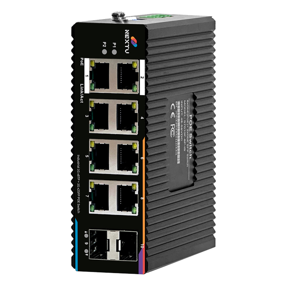 넥스트유 피어방 8포트 2SFP 산업용 기가비트 매니지드 POE 스위칭허브 214,740원