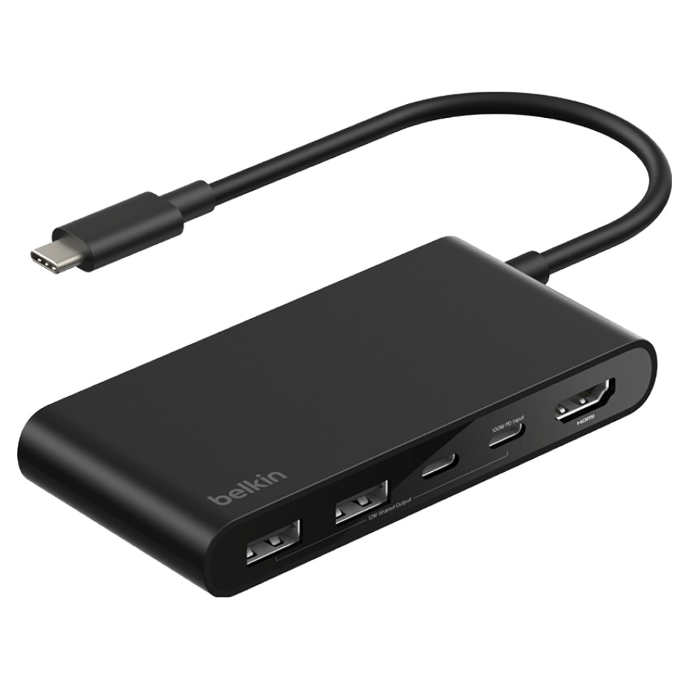 벨킨 connect USB C 5 in 1 5Gbps 4K 60Hz HDMI 100W PD 듀얼 포트 허브 AVC022fqBK 39,900원