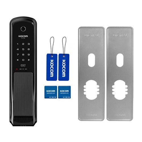 코콤 무타공 스마트 지문인식 도어락 모던블랙 + 하이브리드 푸쉬풀 보강판 실버 세트 KDL-NP760 266,600원