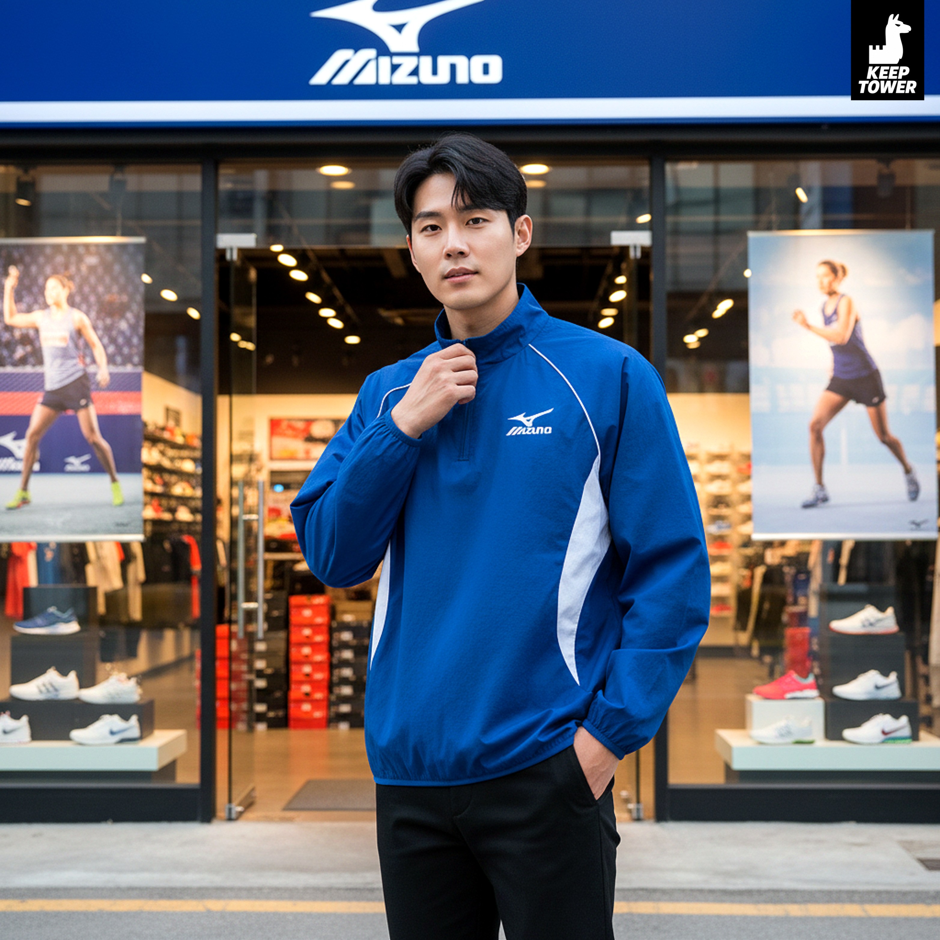 미즈노 MFB 라운드넥 피스테 바람막이 러닝 우븐 티셔츠 [현대백화점] 135,000원