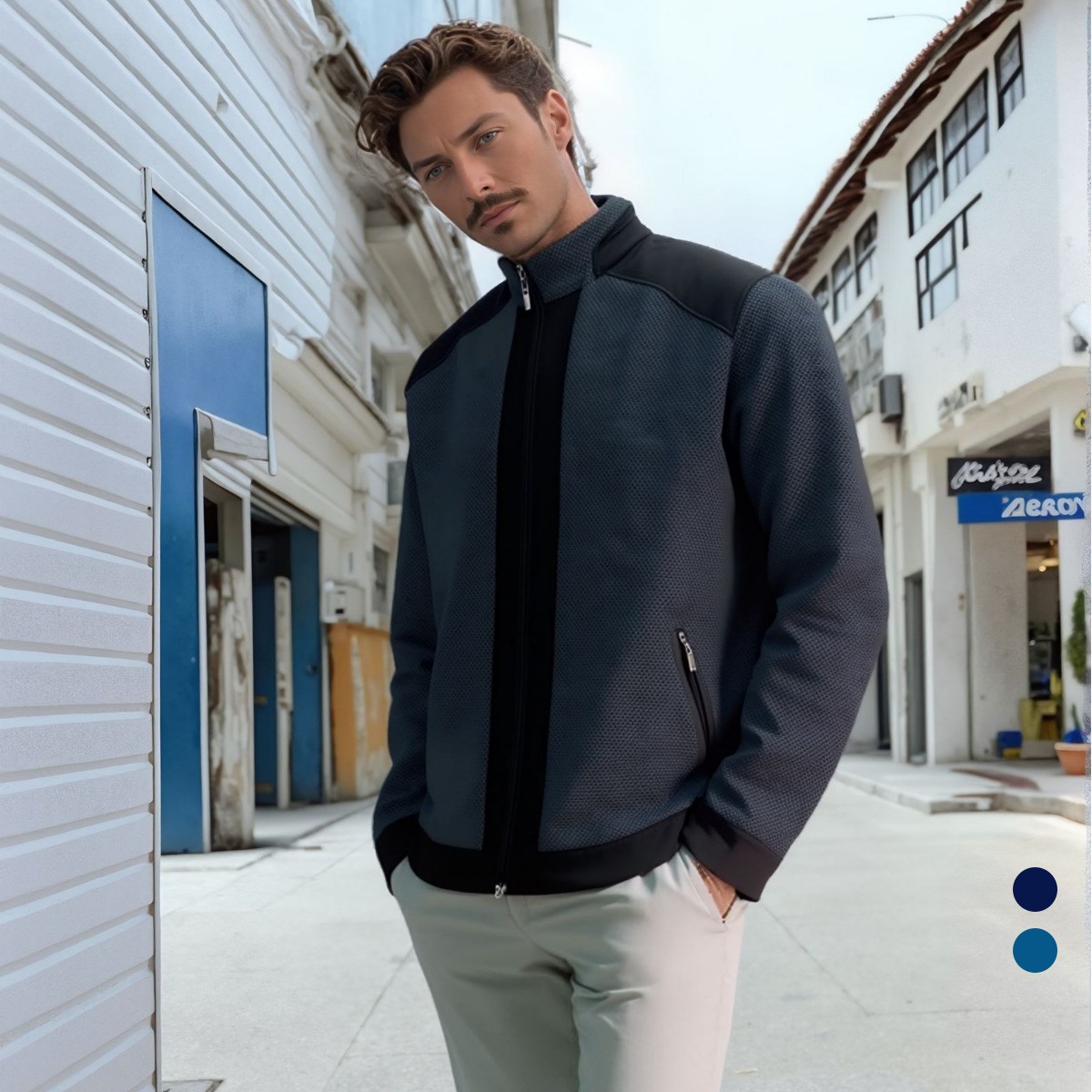 쟌피엘 하운드 모던 패턴 집업 점퍼 자켓 492,493 (2컬러) 59,900원