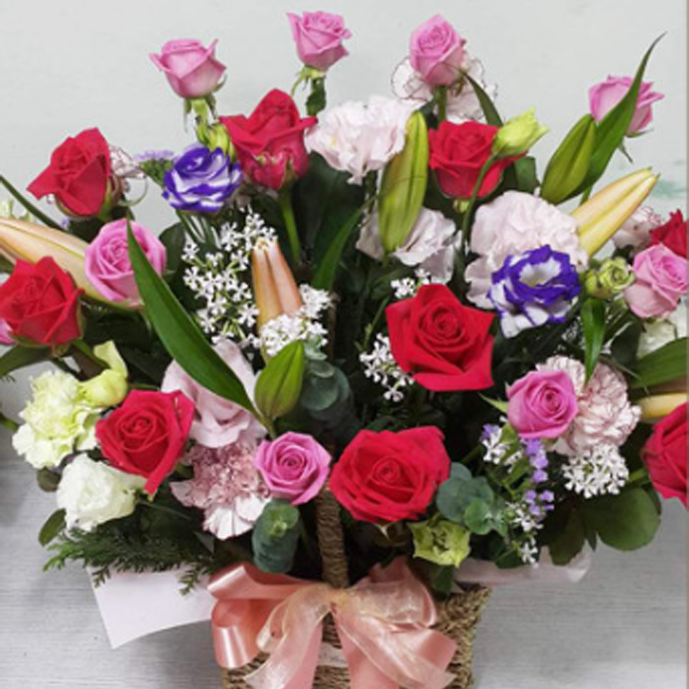농원청년 전국꽃배달서비스 꽃바구니 당일 배송 꽃선물 생일 생신 기념일 연주회 전시회 생화, 1개, L.레드&핑크 혼합 159,000원