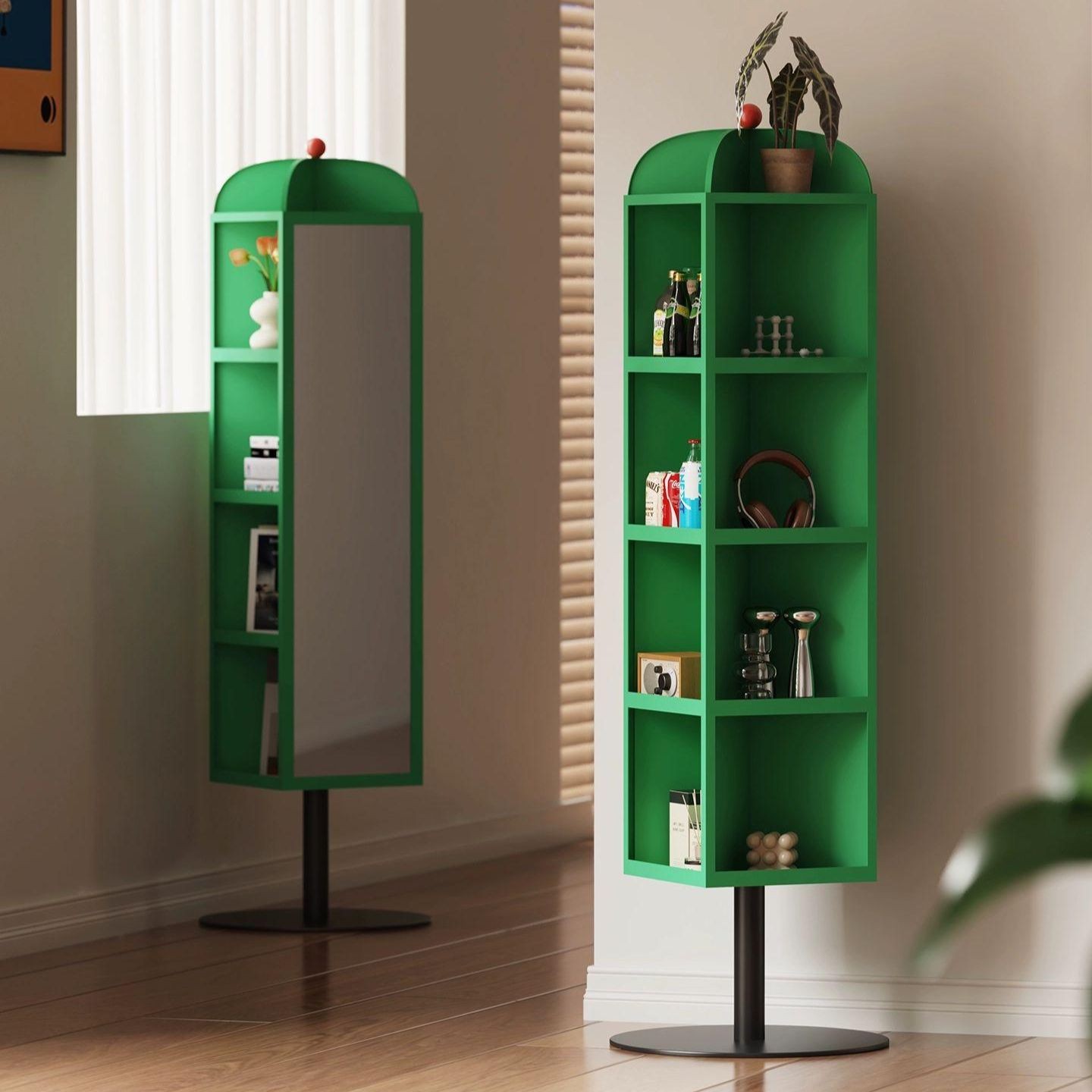 엔리프 미드센츄리수납장 회전형 전신 거울 4면 사용 인테리어 전시대, 그린 632,700원