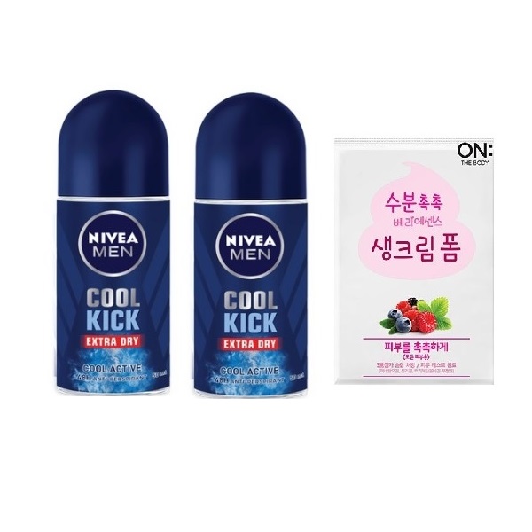 니베아 맨 데오드란트 롤온 쿨킥 50ML & 온더바디 생크림 폼 3ML 19,990원