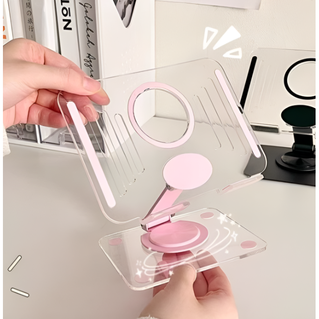 JH 회전 높이조절 독서대 아크릴 투명 360도 거치대, 핑크 22,800원