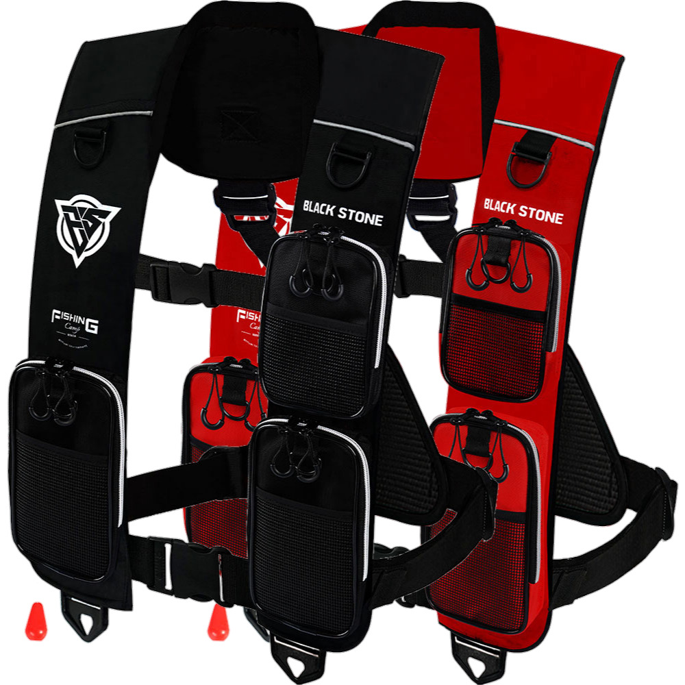 XL(대) 블랙스톤 자동팽창식 구명조끼 3포켓 KC 수분감지 책임보험 99,000원