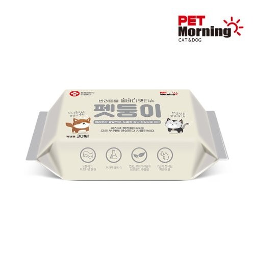 펫모닝 올비다 펫티슈 반려동물 물티슈, 30개입, 5개 13,370원