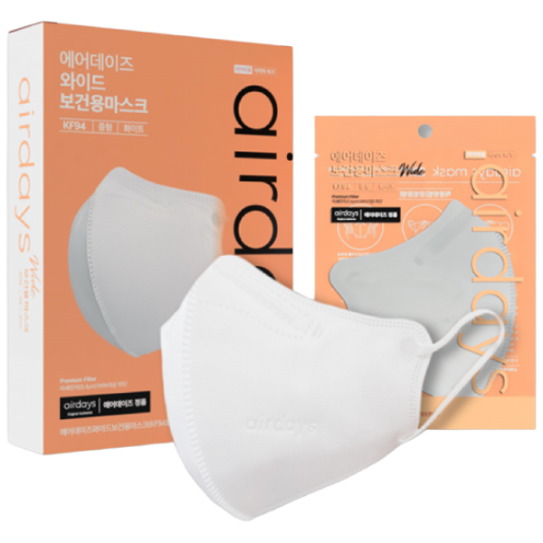 에어데이즈 KF94 와이드 마스크 화이트 중형 50매, 와이드 중형 화이트, 1개 24,500원