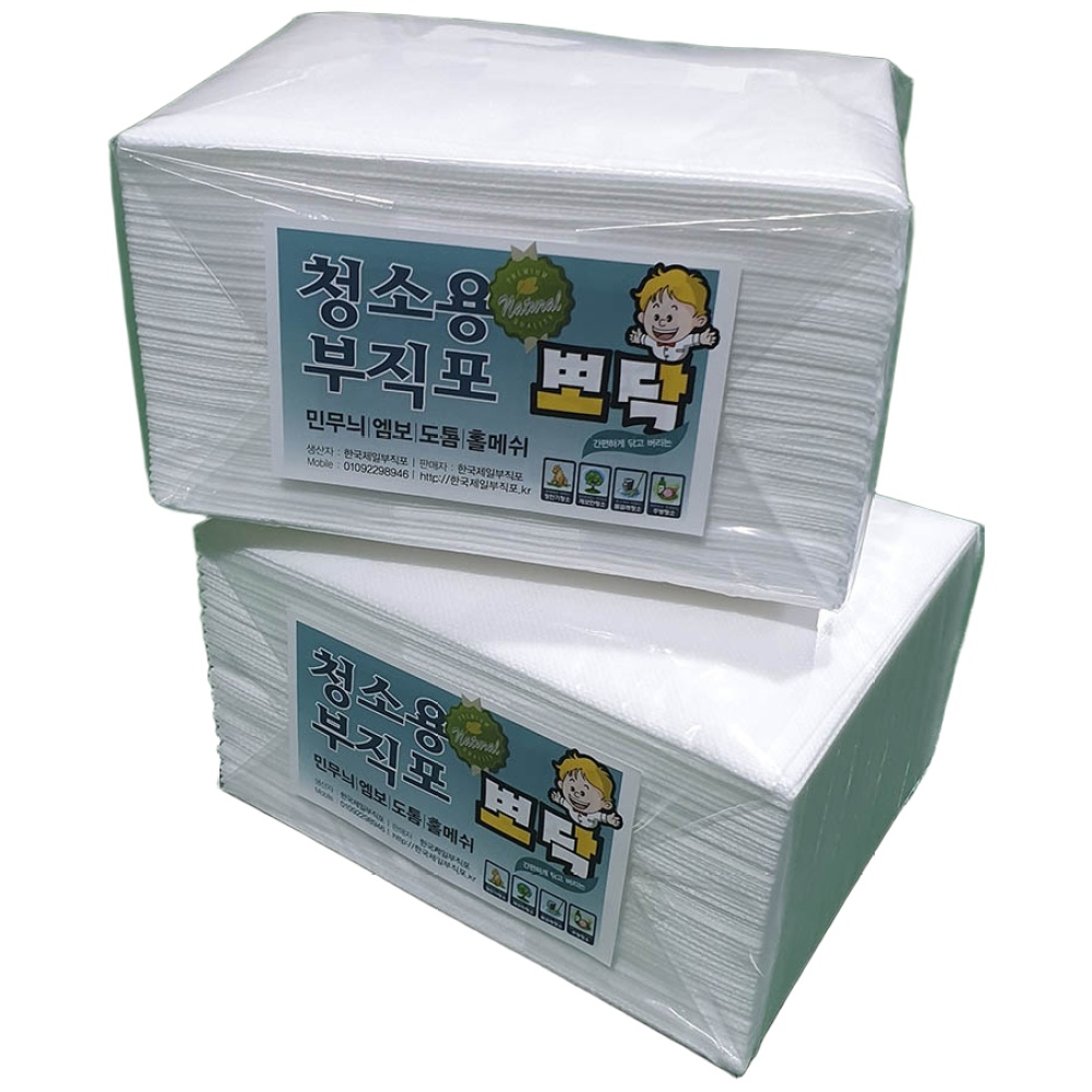 뽀닥 행주후 물걸레 청소용 부직포 고급형 도톰짱짱 메쉬 400X300 100매 위생행주 빠른건조, 1개 18,900원