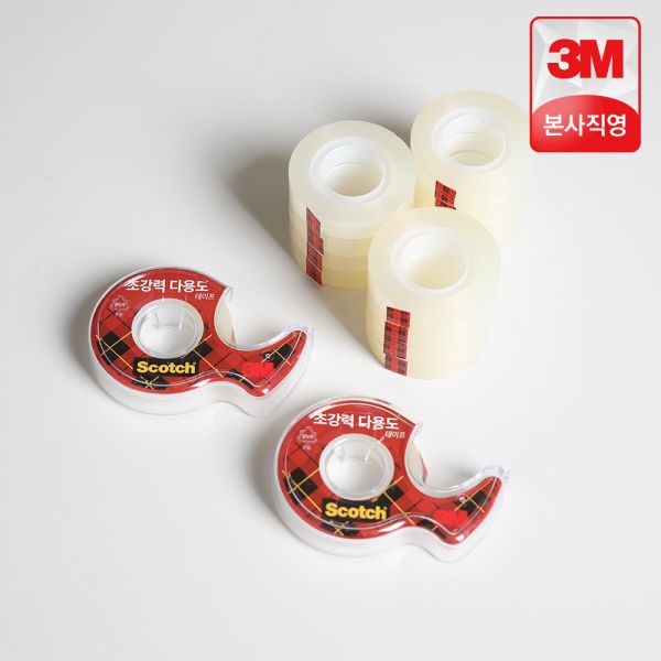 3M 스카치테이프 초강력 다용도 테이프(12mmx20m) 디스펜서 2개 + 리필 12롤 35,100원