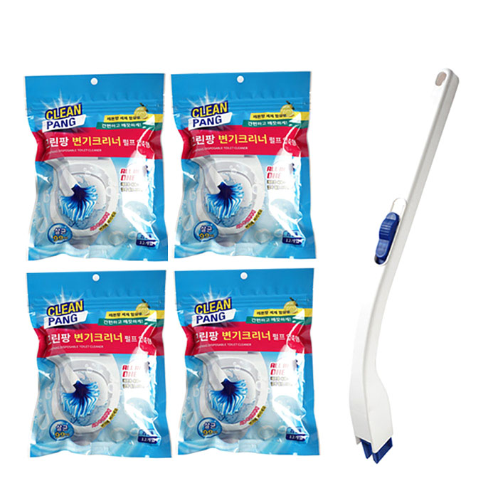 크린팡 변기크리너 밀대 + 일회용 압축펄프 브러쉬 리필 12p x 4개입 24,260원