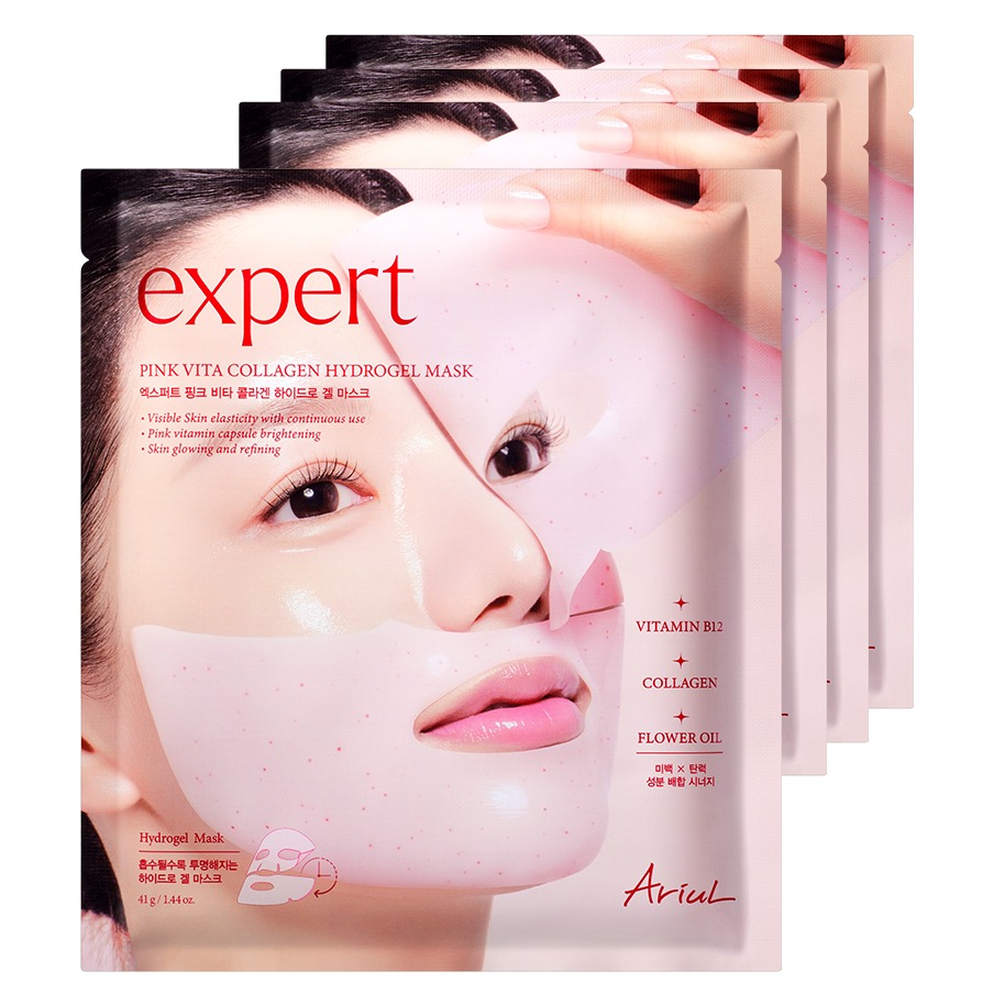 아리얼 엑스퍼트 핑크 비타 콜라겐 하이드로겔 마스크, 4개, 1개입 16,000원