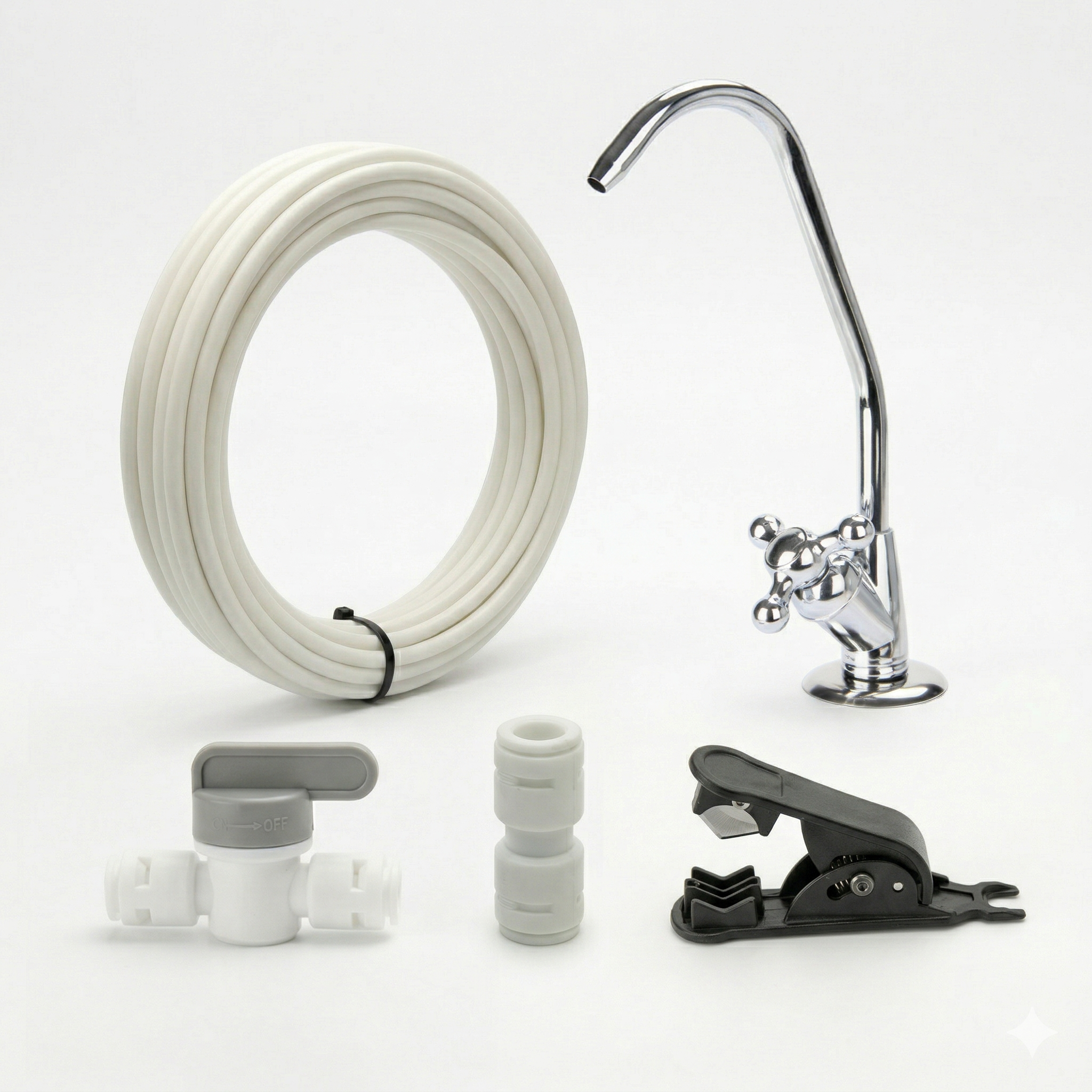 정수기 풍차 조리수밸브 파우셋 셀프 설치 1/4사이즈 2m물선 및 부속품, 1세트, J세트 14,900원