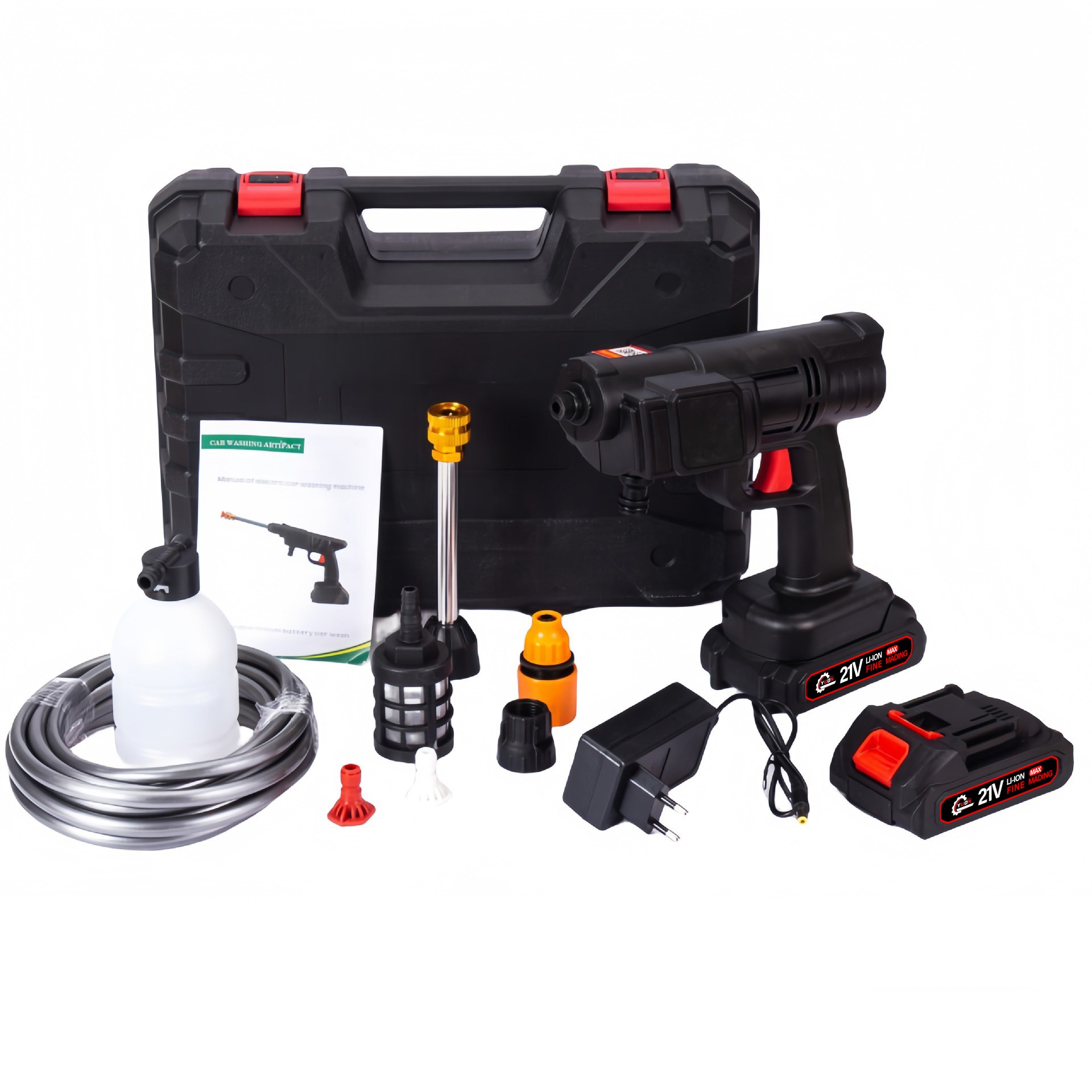 YUON 독일 무선 고압세척기 휴대용 고압세차기 모터식 쏘고쏘고365 초강력 물분사기4000mAh 배터리 분당 16L 토출량 79,000원