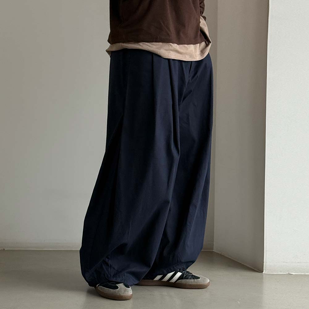 32-38 투핀턱 벌룬 코튼 와이드 팬츠 남자빅사이즈 통넓은바지 베이지 네이비 블랙 67,900원