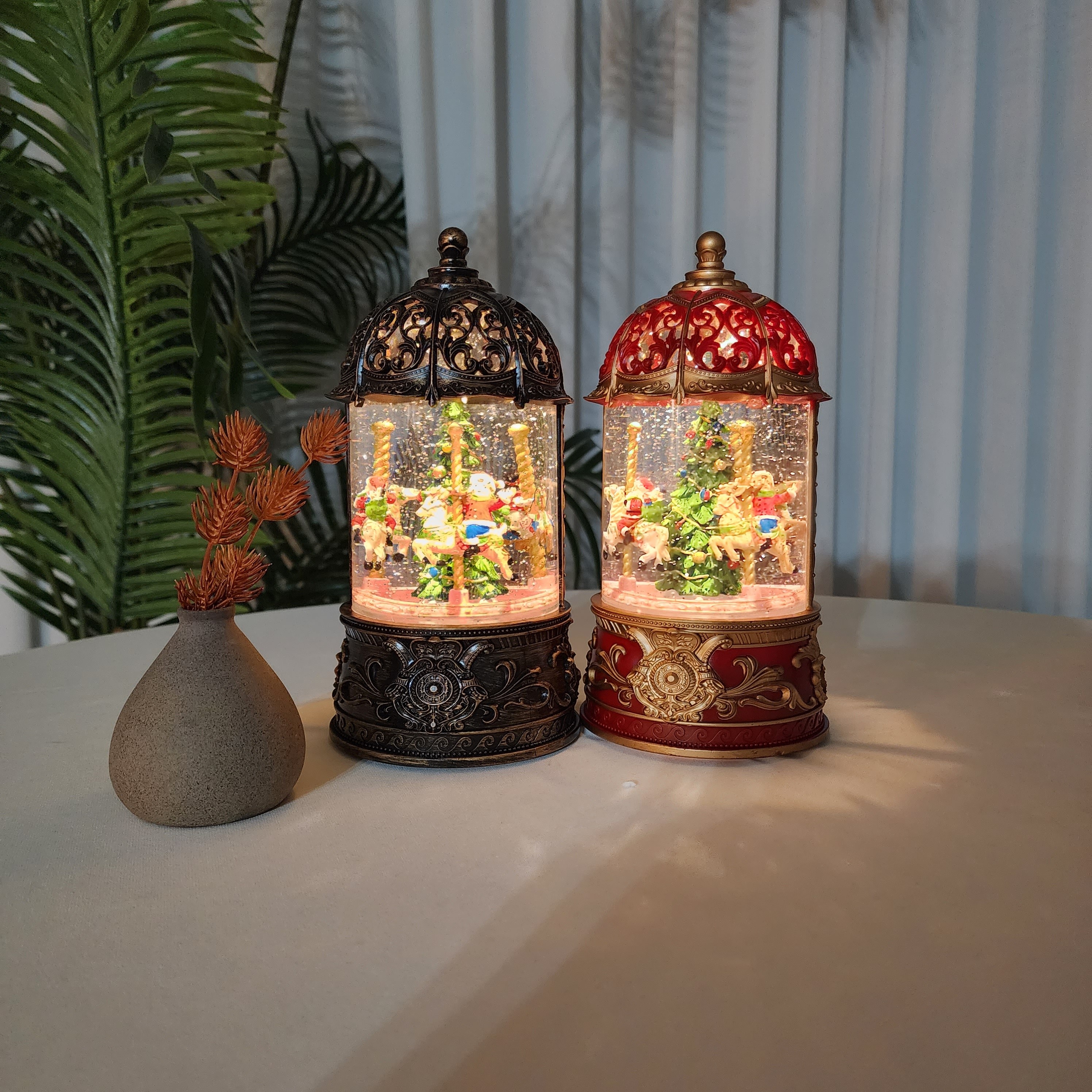 크리스마스 회전목마 산타 눈사람 워터볼 오르골2종LED 랜턴 무드등 49,880원