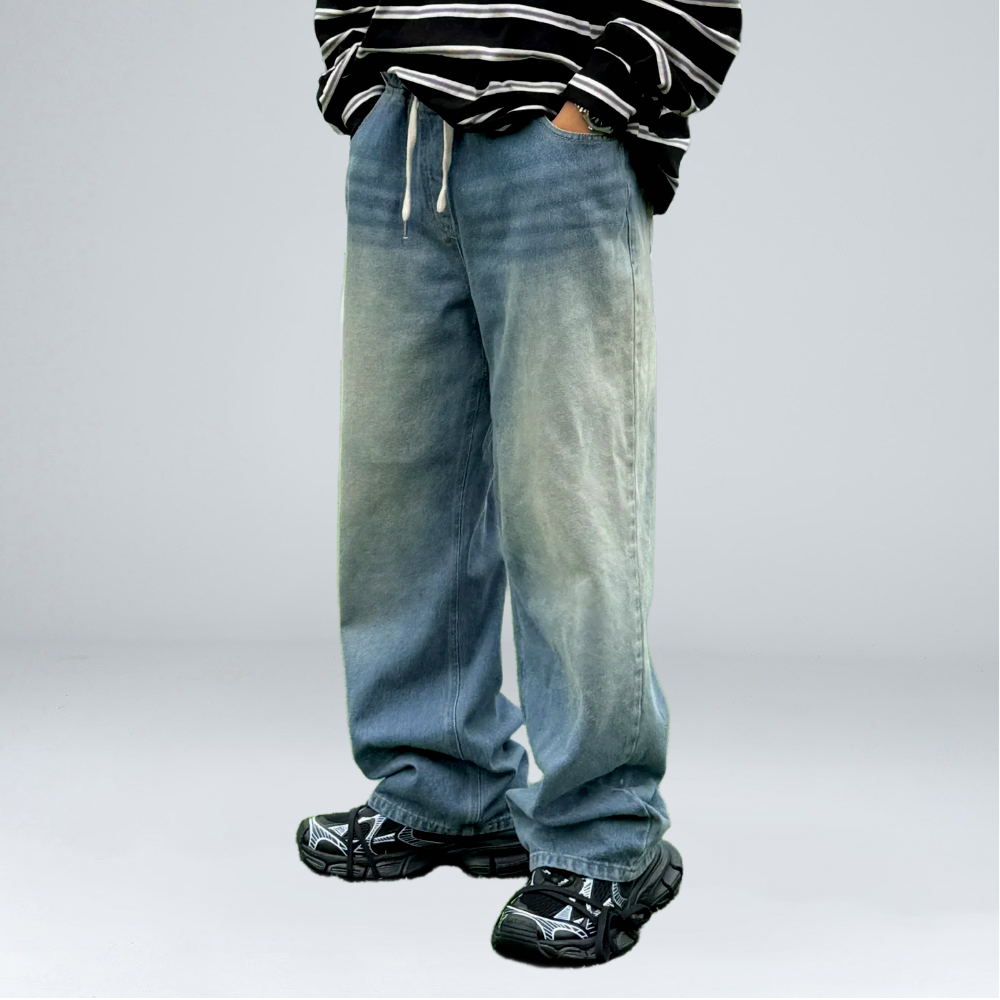 이브클로젯 이황에프엔씨 남성용 밴딩 세미 와이드 데님 팬츠 6655 1, 현재가 34,800원